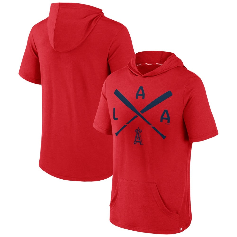 Los Angeles Angels Iconic Rebel Short Sleeve Hooded Top Red