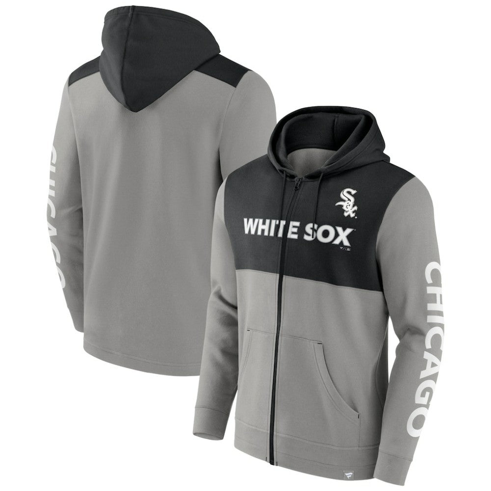 Chicago White Sox Ace Hoodie Full-Zip Sweatshirt Gray/Black