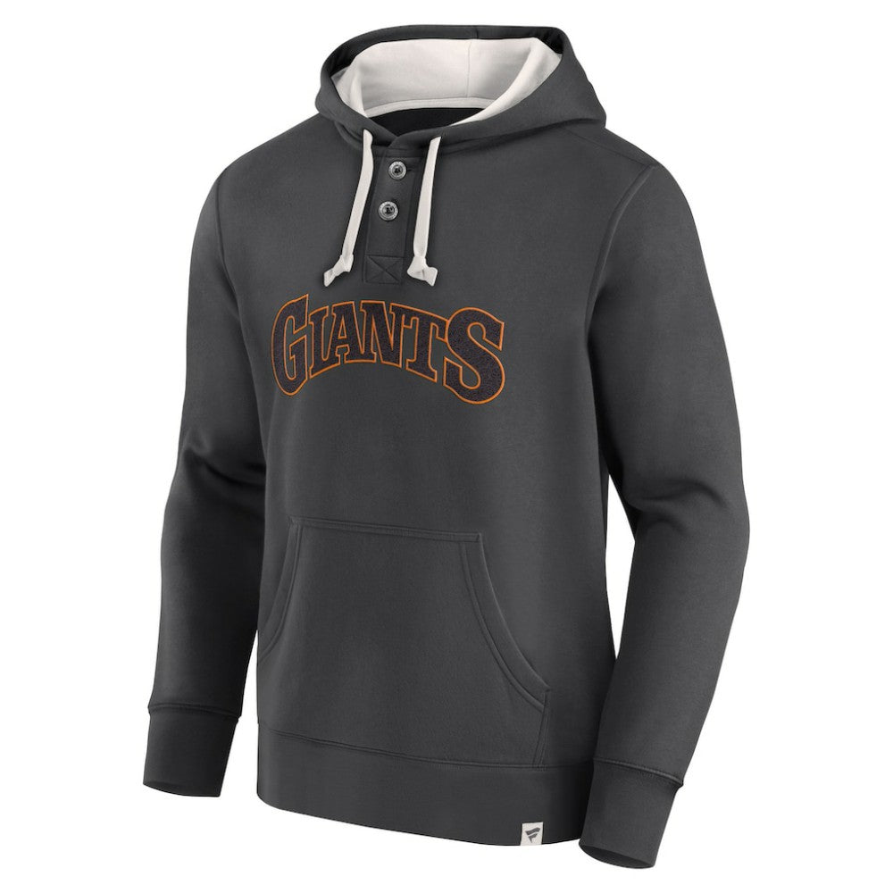 San Francisco Giants Black Plan for Adversity Henley Fleece Pullover Hoodie