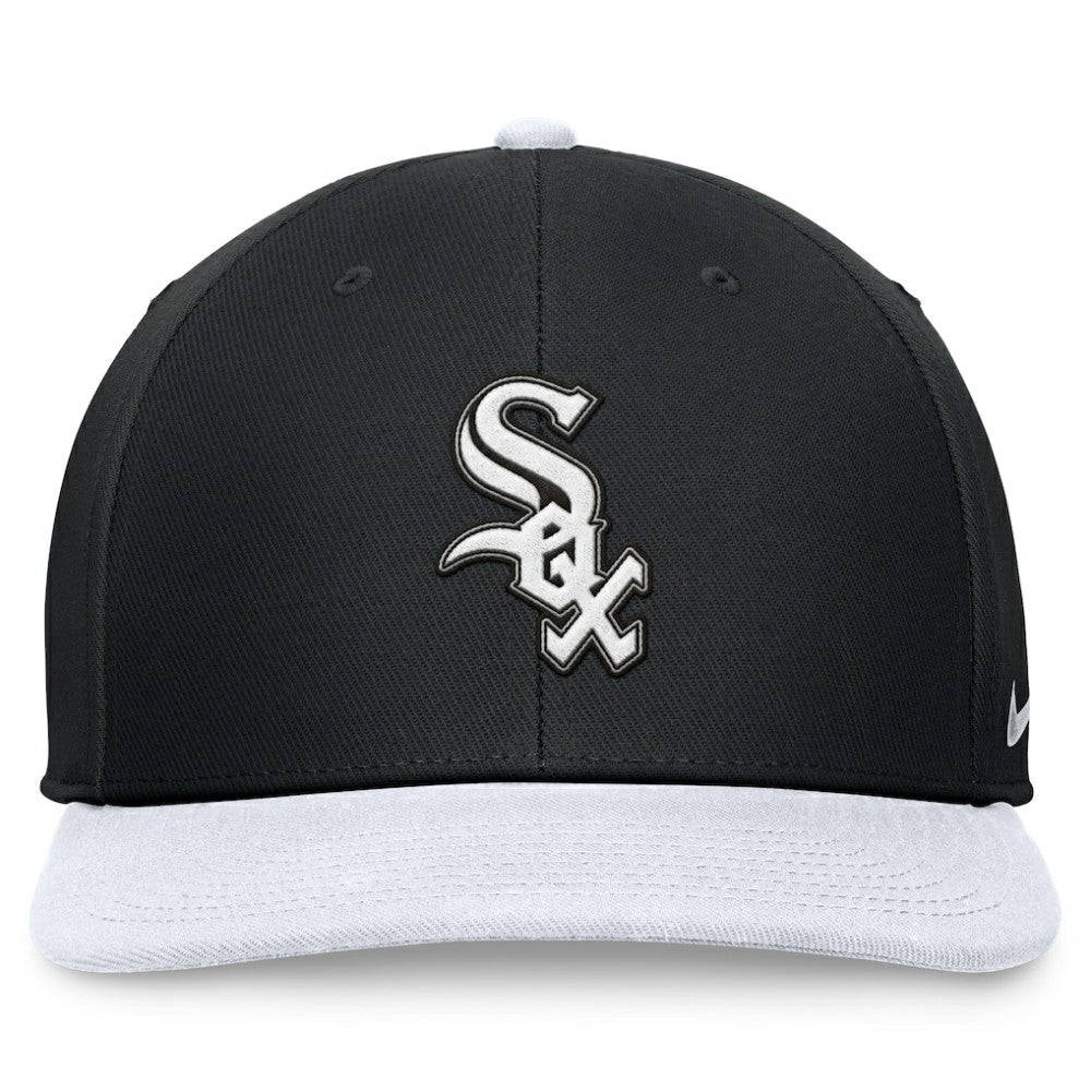 Chicago White Sox Two-Tone Snapback Hat Black/White | Nike