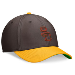 San Diego Padres Cooperstown Collection Rewind Swooshflex Performance Hat Brown/Gold | Nike
