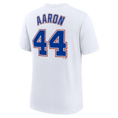 Hank Aaron Atlanta Braves Cooperstown Collection Tri-Blend Name & Number T-Shirt White | Nike