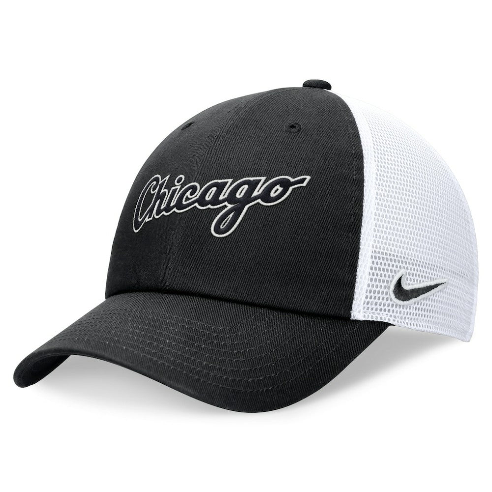 Chicago White Sox Wordmark Adjustable Trucker Hat Black | Nike