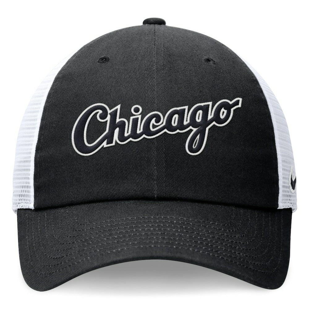 Chicago White Sox Wordmark Adjustable Trucker Hat Black | Nike