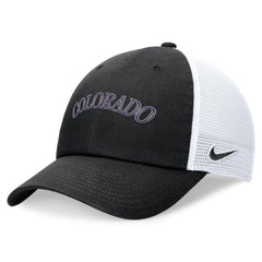 Colorado Rockies Wordmark Adjustable Trucker Hat Black | Nike