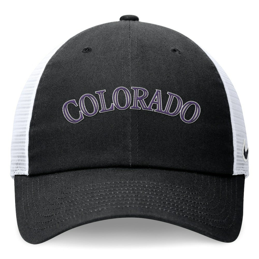 Colorado Rockies Wordmark Adjustable Trucker Hat Black | Nike