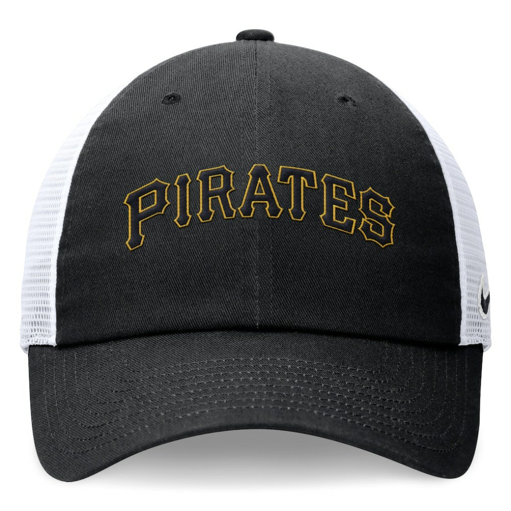 Pittsburgh Pirates Wordmark Adjustable Trucker Hat Black | Nike