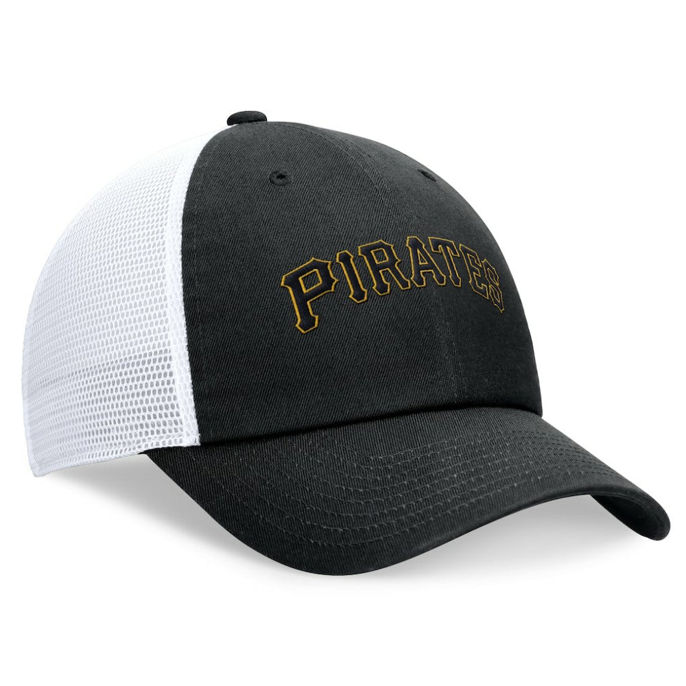 Pittsburgh Pirates Wordmark Adjustable Trucker Hat Black | Nike