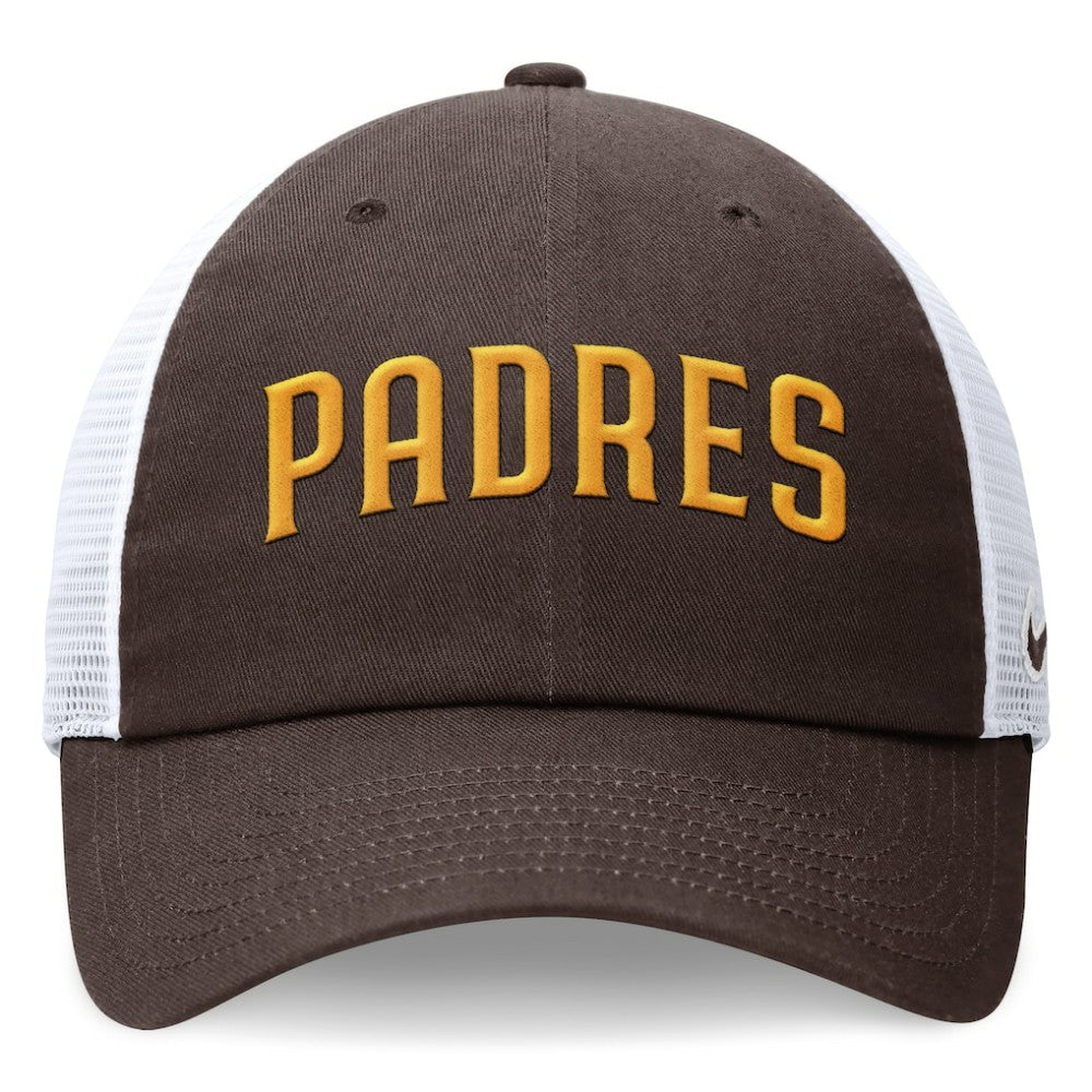 San Diego Padres Wordmark Adjustable Trucker Hat Brown | Nike