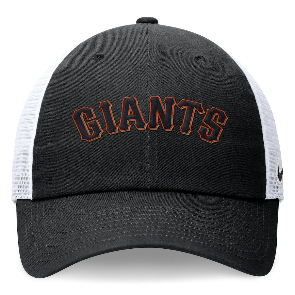 San Francisco Giants Wordmark Adjustable Trucker Hat Black | Nike