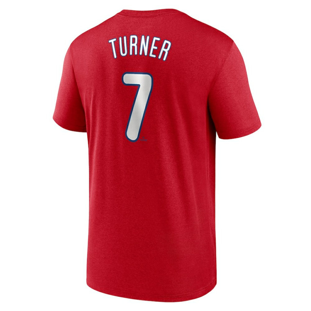 Trea Turner Philadelphia Phillies Legend Name & Number Performance T-Shirt Red | Nike