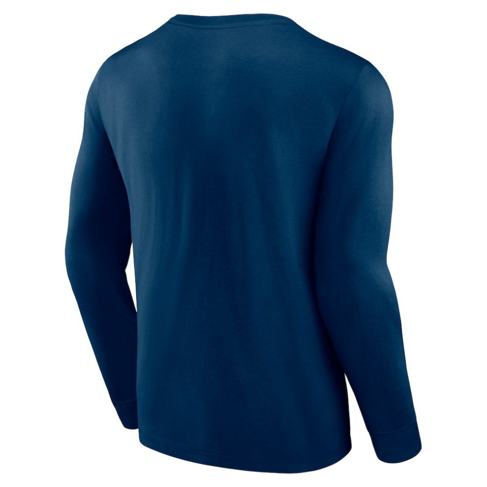 Seattle Kraken Fanatics Strike the Goal Long Sleeve T-Shirt Deep Sea Blue