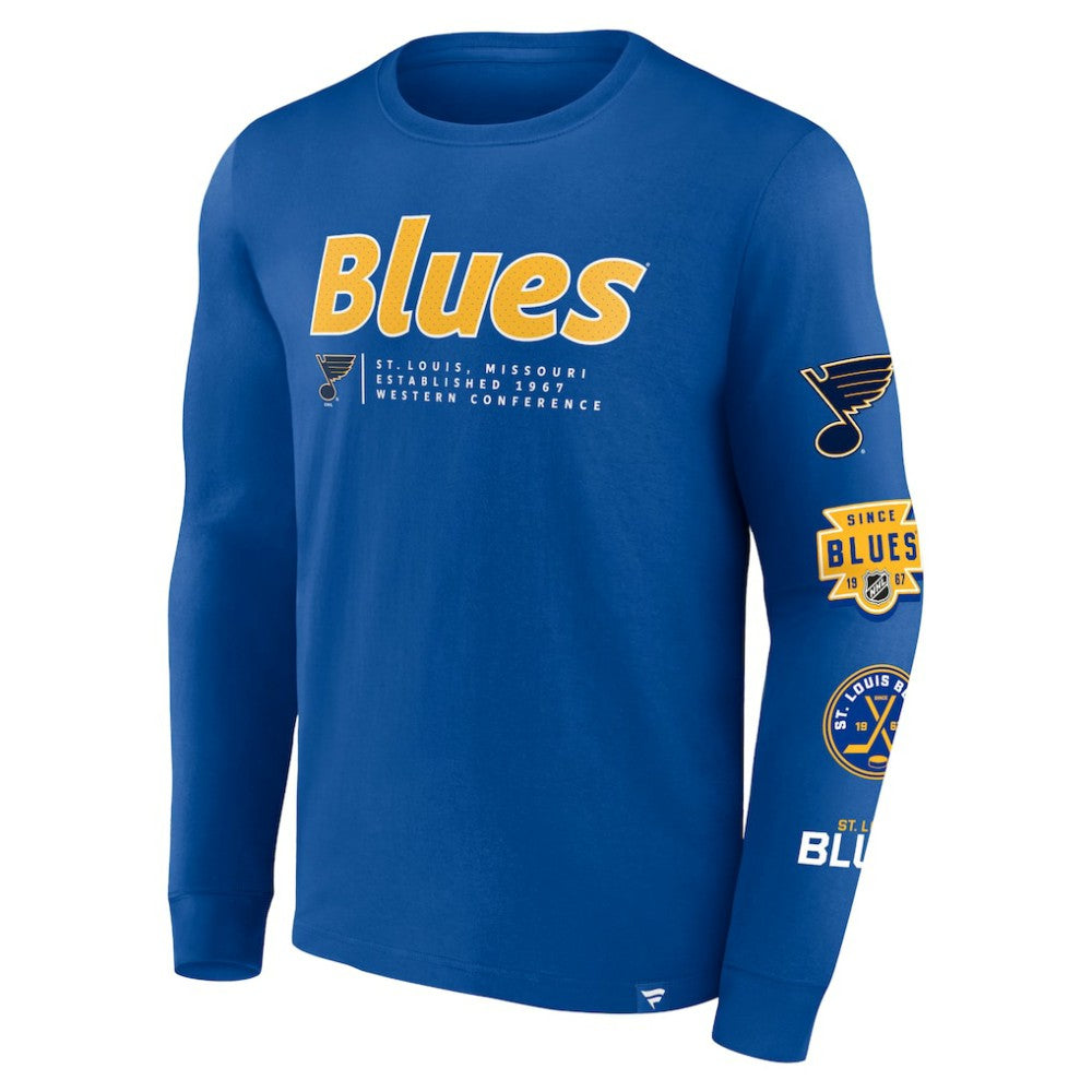 St. Louis Blues Fanatics Strike the Goal Long Sleeve T-Shirt Blue