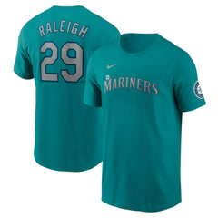Cal Raleigh Seattle Mariners Fuse Name & Number Inline T-Shirt Aqua | Nike