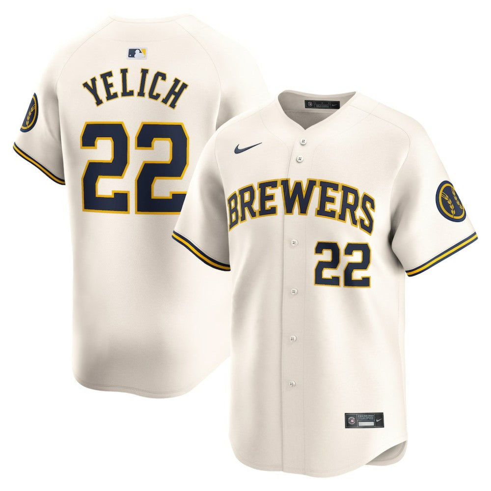 Christian Yelich Milwaukee Brewers Home Limited Player Jersey Cream | Nike