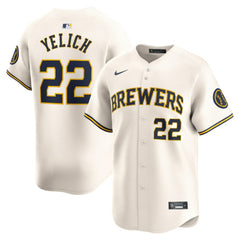 Christian Yelich Milwaukee Brewers Home Limited Player Jersey Cream | Nike