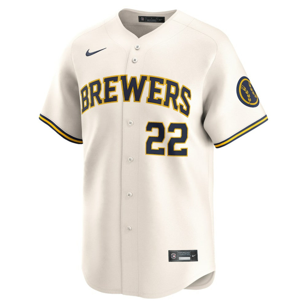 Christian Yelich Milwaukee Brewers Home Limited Player Jersey Cream | Nike
