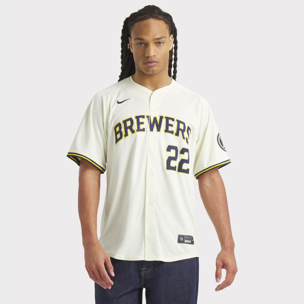 Christian Yelich Milwaukee Brewers Home Limited Player Jersey Cream | Nike