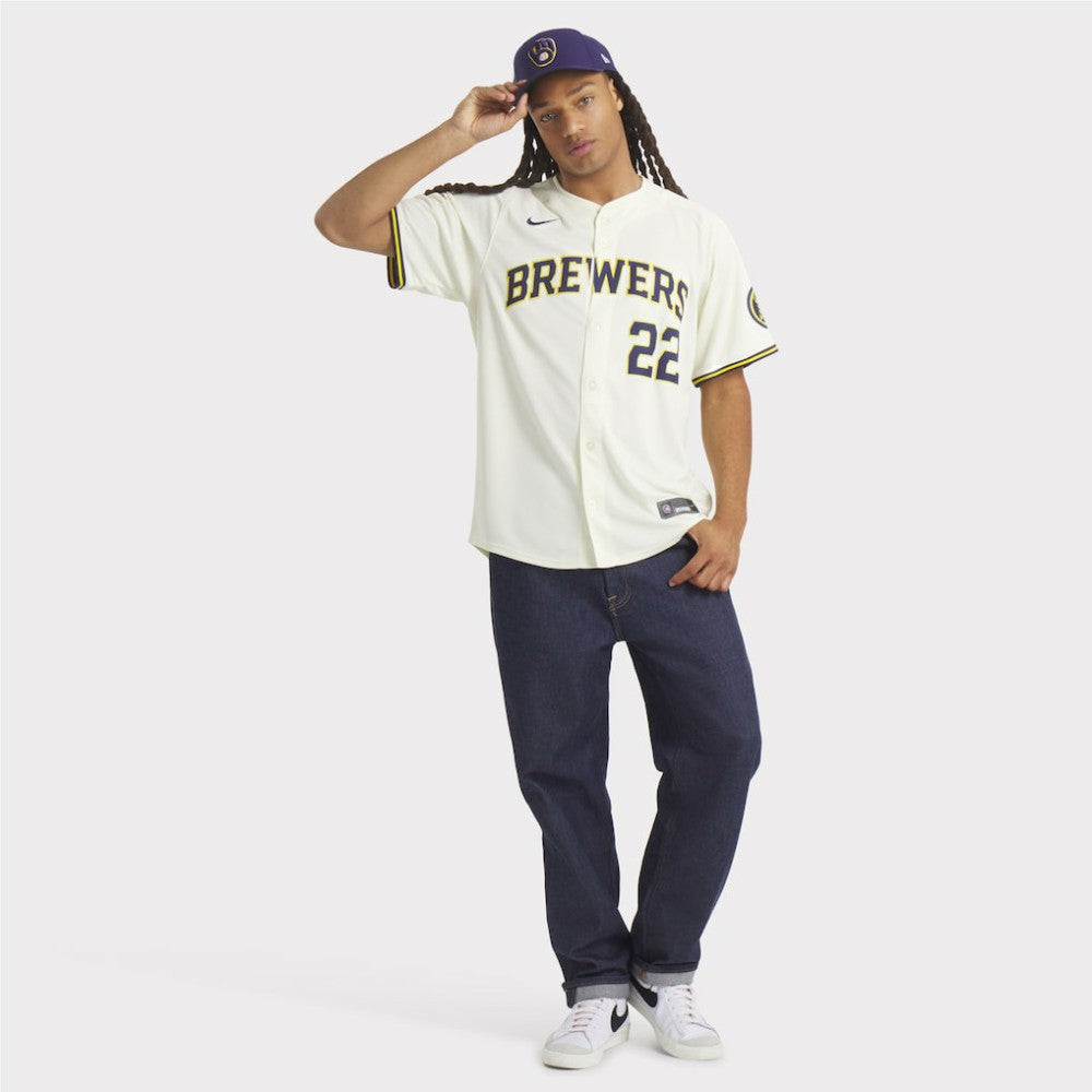 Christian Yelich Milwaukee Brewers Home Limited Player Jersey Cream | Nike