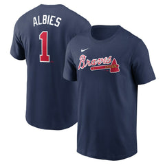 Ozzie Albies Atlanta Braves Fuse Name & Number T-Shirt Navy | Nike