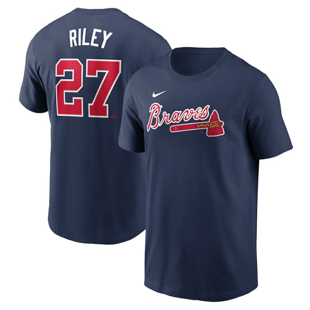 Austin Riley Atlanta Braves Fuse Name & Number T-Shirt Navy | Nike