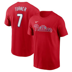 Trea Turner Philadelphia Phillies Fuse Name & Number T-Shirt Red | Nike