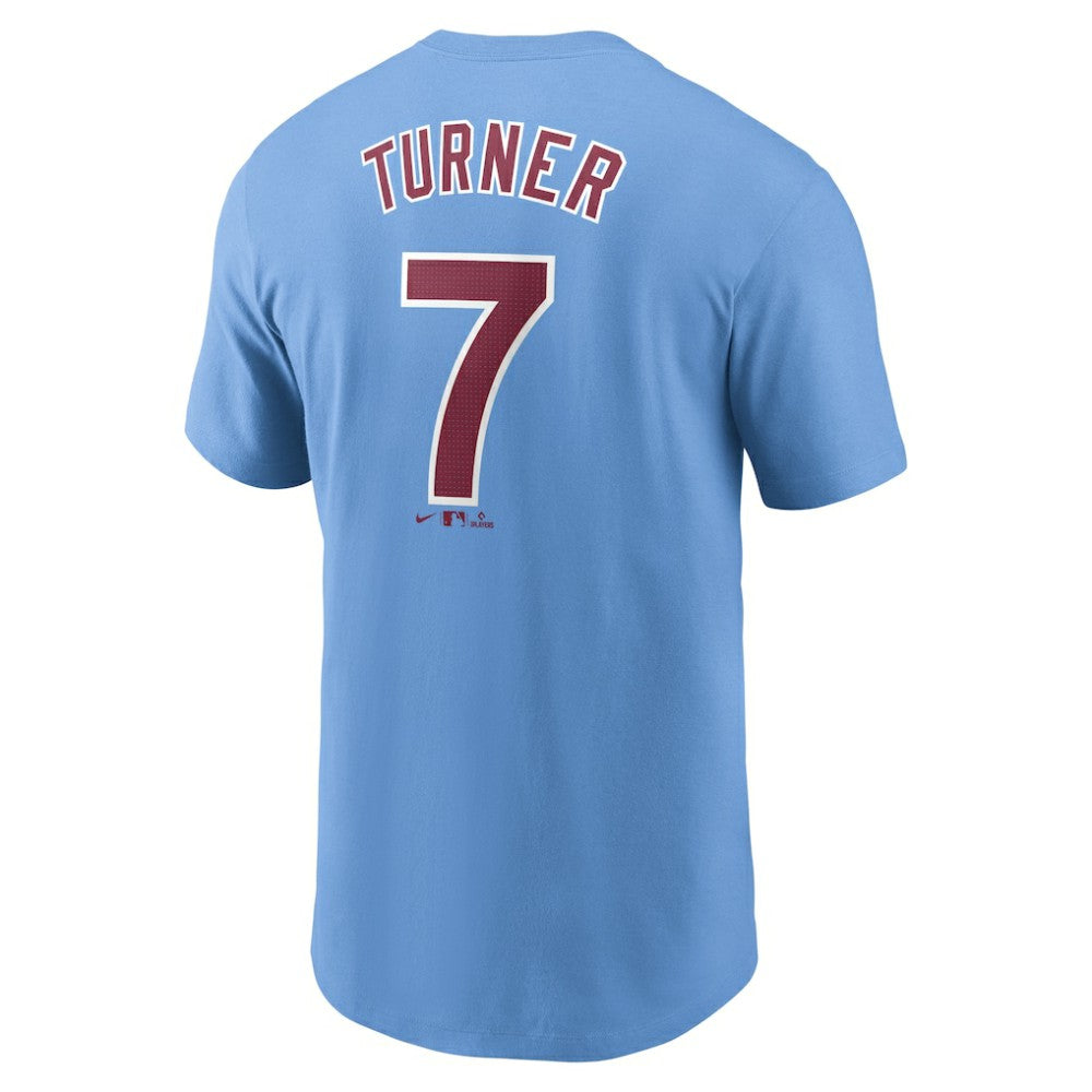 Trea Turner Philadelphia Phillies Fuse Name & Number T-Shirt Light Blue | Nike