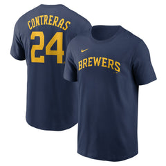 William Contreras Milwaukee Brewers Fuse Name & Number T-Shirt Navy | Nike