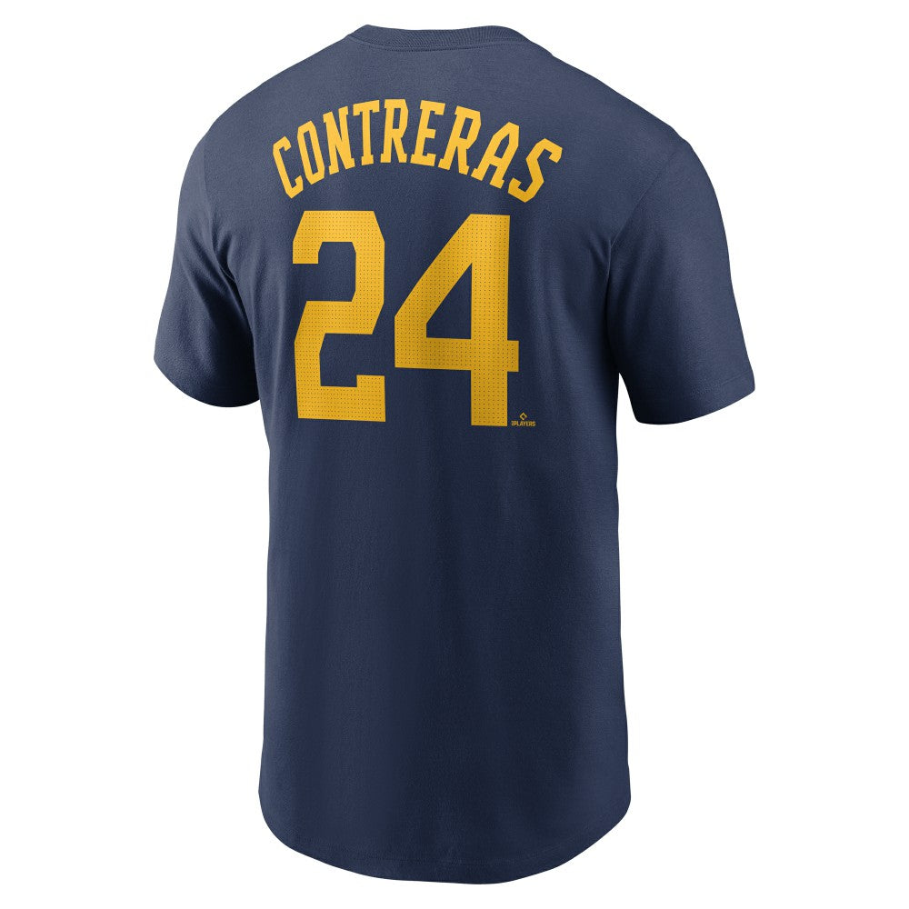William Contreras Milwaukee Brewers Fuse Name & Number T-Shirt Navy | Nike