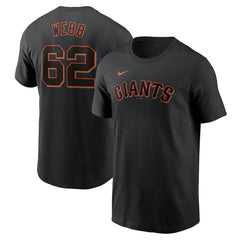 Logan Webb San Francisco Giants Fuse Name & Number T-Shirt Black | Nike