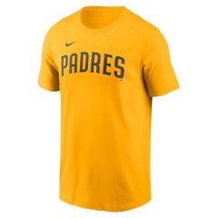 Manny Machado San Diego Padres Fuse Name & Number T-Shirt Gold | Nike