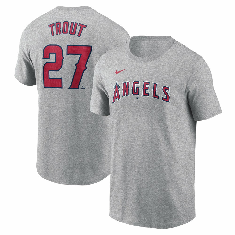Mike Trout Los Angeles Angels Fuse Name & Number T-Shirt Gray | Nike
