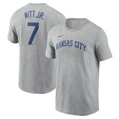 Bobby Witt Jr. Kansas City Royals Fuse Name & Number T-Shirt Gray | Nike