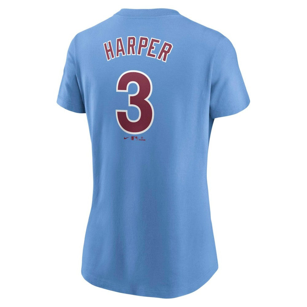 Bryce Harper Philadelphia Phillies Women's Cooperstown Collection Fuse Name & Number T-Shirt Light Blue | Nike