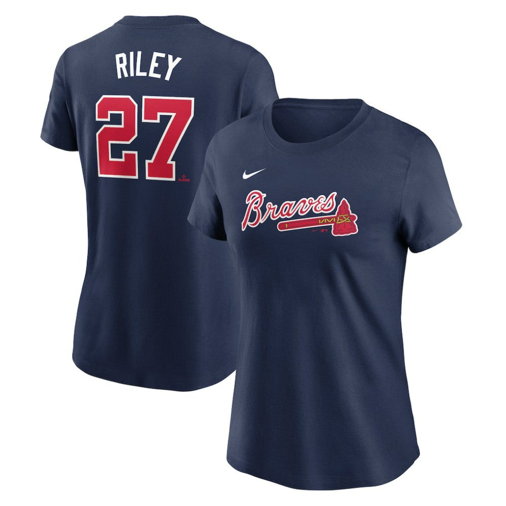 Austin Riley Atlanta Braves Women's Cooperstown Collection Fuse Name & Number T-Shirt Navy | Nike