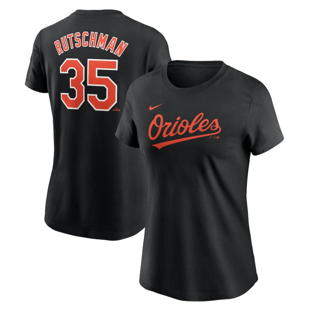 Adley Rutschman Baltimore Orioles Women's Cooperstown Collection Fuse Name & Number T-Shirt Black | Nike