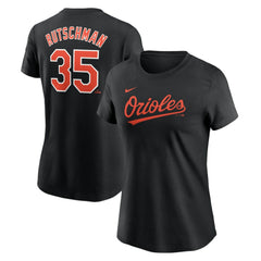 Adley Rutschman Baltimore Orioles Women's Cooperstown Collection Fuse Name & Number T-Shirt Black | Nike