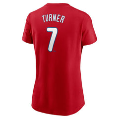 Trea Turner Philadelphia Phillies Women's Cooperstown Collection Fuse Name & Number T-Shirt Red | Nike