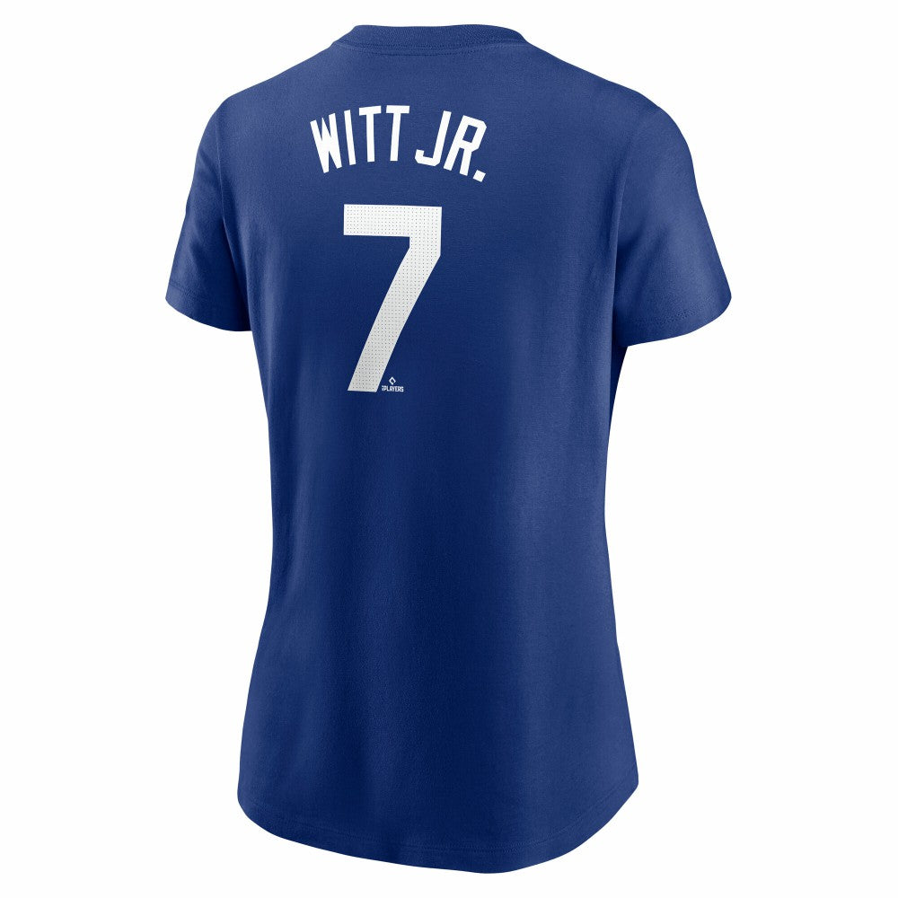Bobby Witt Jr. Kansas City Royals Women's Cooperstown Collection Fuse Name & Number T-Shirt Royal | Nike