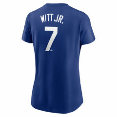 Bobby Witt Jr. Kansas City Royals Women's Cooperstown Collection Fuse Name & Number T-Shirt Royal | Nike