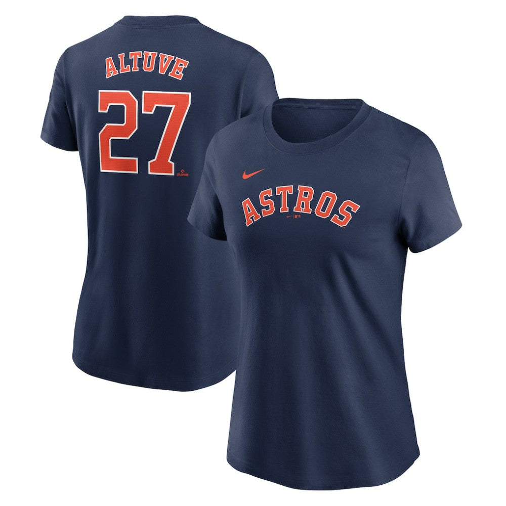 Jose Altuve Houston Astros Women's Cooperstown Collection Fuse Name & Number T-Shirt Navy | Nike