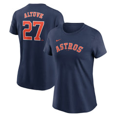 Jose Altuve Houston Astros Women's Cooperstown Collection Fuse Name & Number T-Shirt Navy | Nike