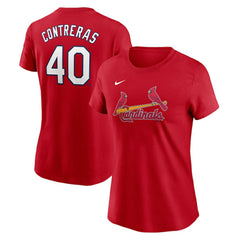 Willson Contreras St. Louis Cardinals Women's Cooperstown Collection Fuse Name & Number T-Shirt Red | Nike