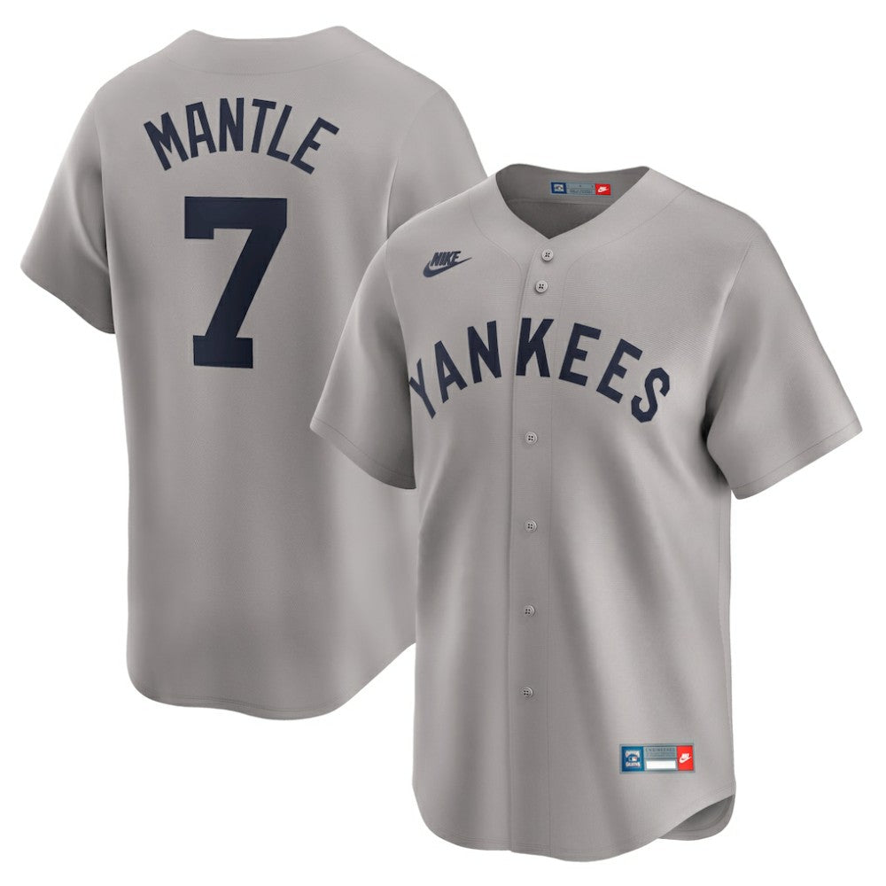 Mickey Mantle New York Yankees Throwback Cooperstown Collection Limited Jersey Gray | Nike