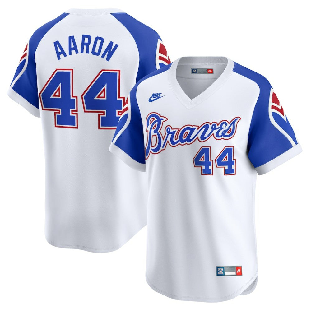 Hank Aaron Atlanta Braves Throwback Cooperstown Limited Jersey White | Nike
