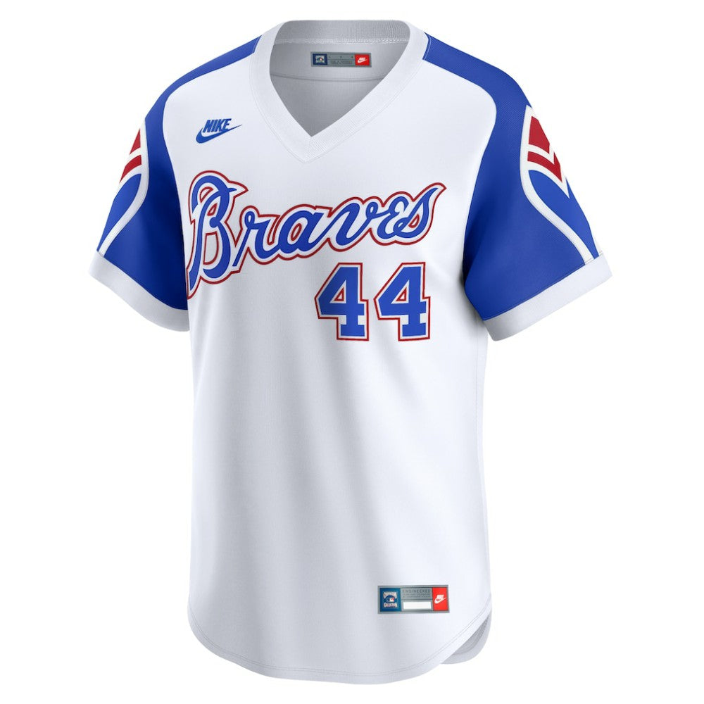 Hank Aaron Atlanta Braves Throwback Cooperstown Limited Jersey White | Nike