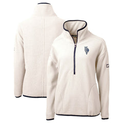 Kansas City Royals Cutter & Buck Women's City Connect Cascade Eco Sherpa Fleece Half-Zip Pullover Jacket Oatmeal