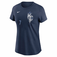 Bobby Witt Jr. Kansas City Royals Women's City Connect Fuse Name & Number T-Shirt Navy | Nike