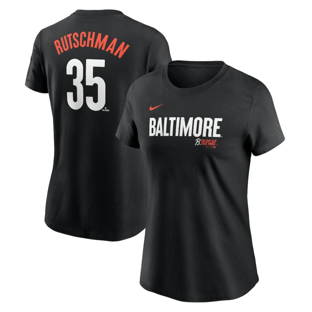 Adley Rutschman Baltimore Orioles Women's City Connect Fuse Name & Number T-Shirt Black | Nike