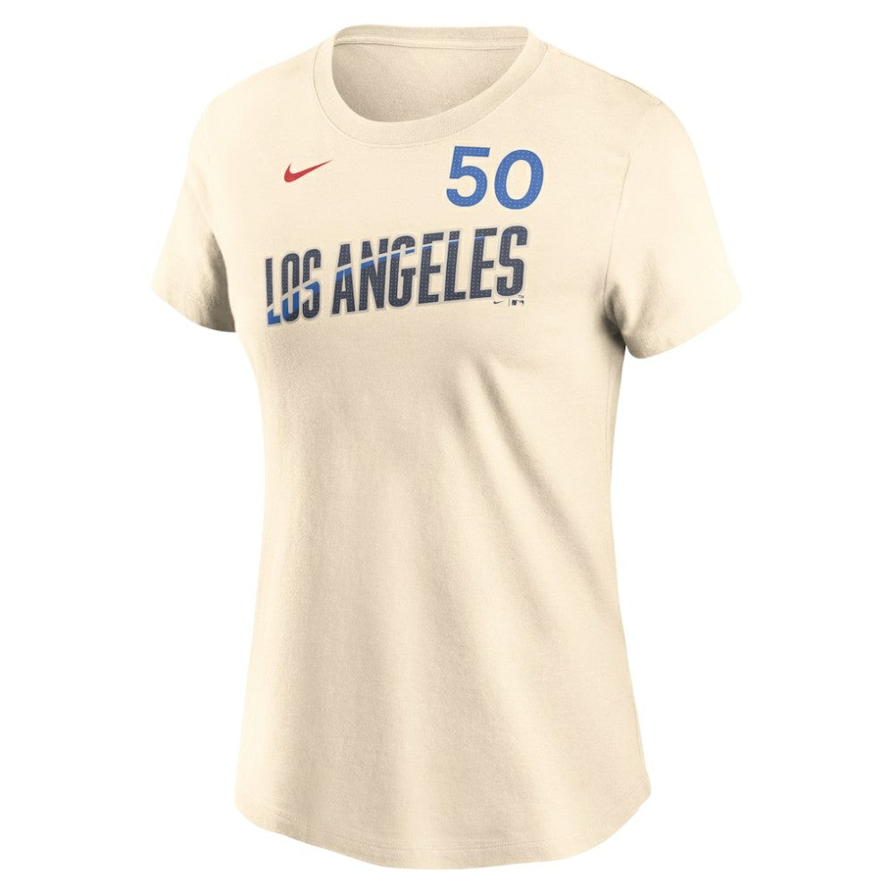 Mookie Betts Los Angeles Dodgers Women's 2024 City Connect Fuse Name & Number T-Shirt Navy | Nike